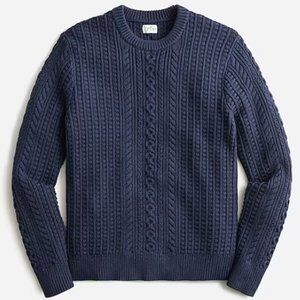 J Crew Cable knit Crew Neck Sweater NWT